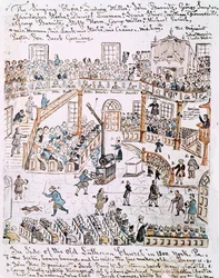 Dentro da Igreja Luterana Velha, no Condado de York, 1800